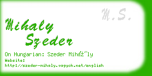 mihaly szeder business card